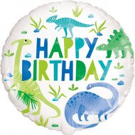 Blue & Green Dinosaurs Happy Birthday Balloon